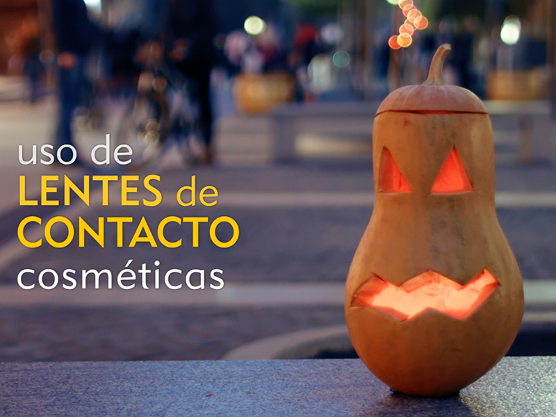 The use of cosmetic contact lenses on Halloween